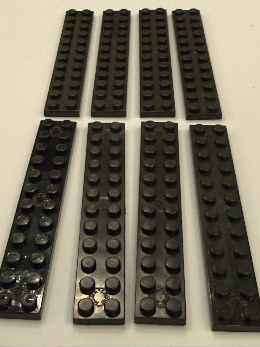 Lot of 8 Genuine LEGO Black 2x12 2445 Plate Building Bricks Flat Base Parts